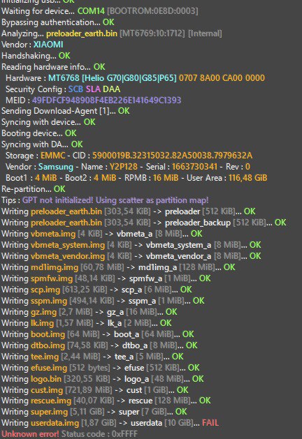 Добрый вечер, redmi 12c, просто вибрирует и не стартует, память если чекнуть cm2 или unl tool, всё ок,...
