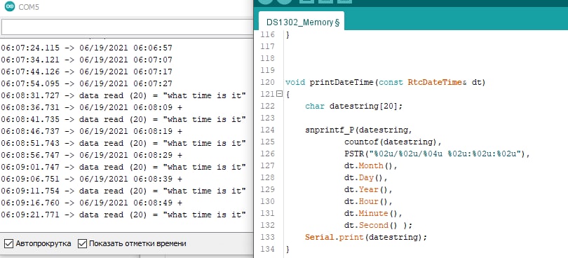 Да Подскажите откуда модуль RCT DS1302 берёт данные о времени? Подключен к nodemcu, он же запитан от...